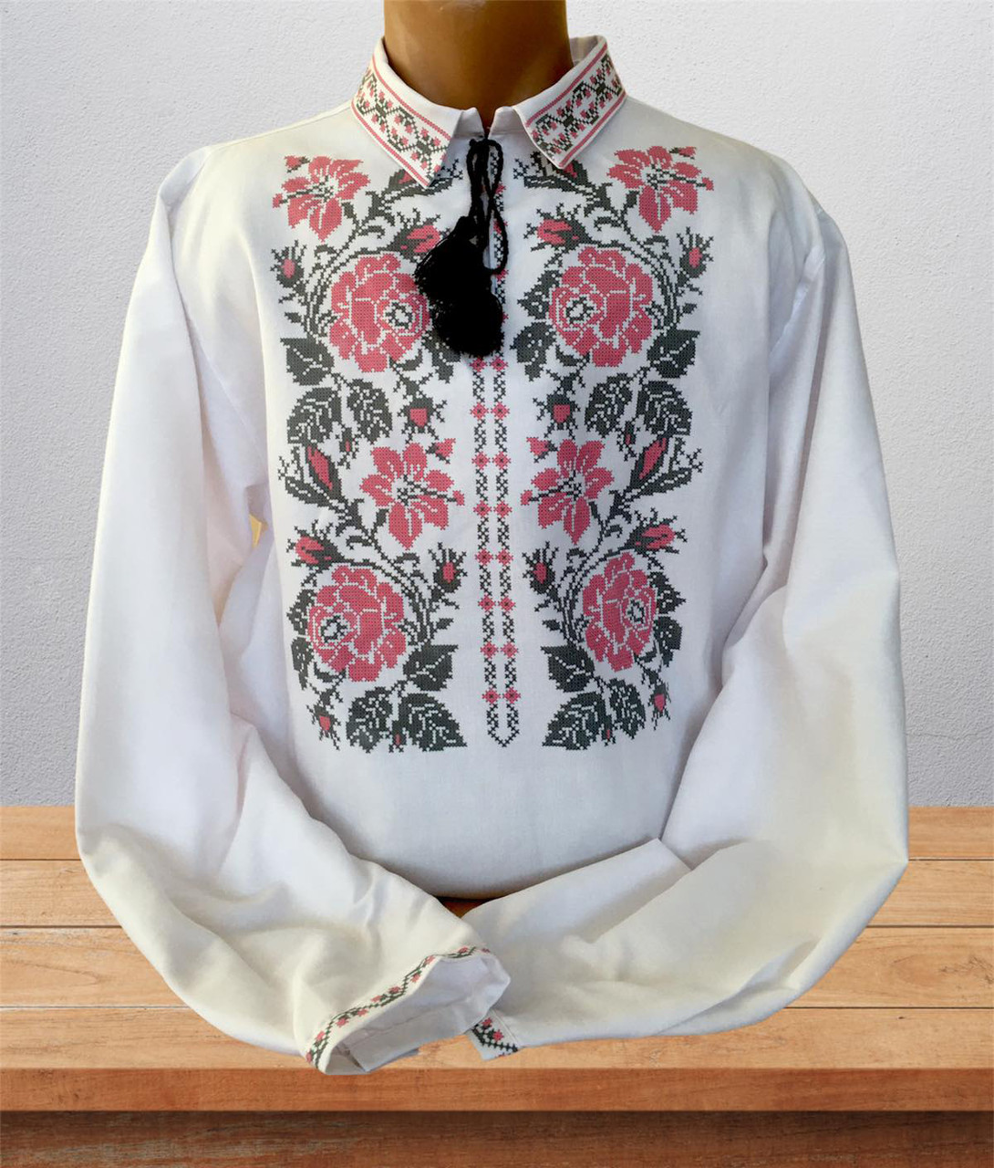 Пошита чоловіча заготовка вишиванки № 052.3-ПЧС, фото 1