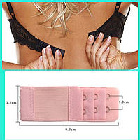 Розширювач на 2 гачка з додатковою гумкою для бюстгальтера, персиково-рожевий