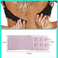 Розширювач на 2 гачка з додатковою гумкою для бюстгальтера, ніжно рожевий