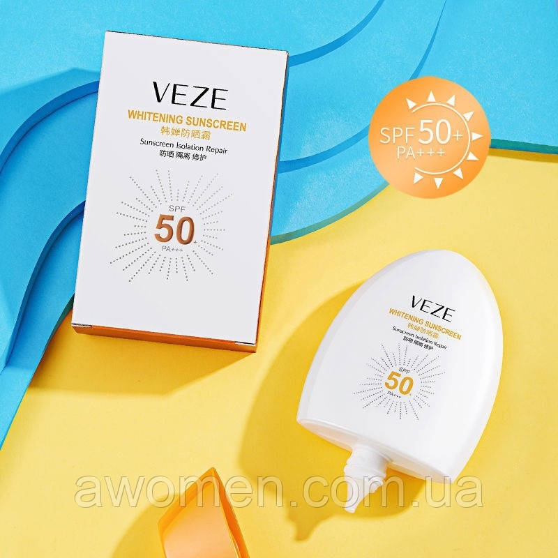Уценка! Захисний крем від сонця Veze Sun Screen 50+SPF PA+++ (45 ml) м'ята коробка!