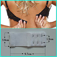 Розширювач на 2 гачка з додатковою гумкою для бюстгальтера, білий