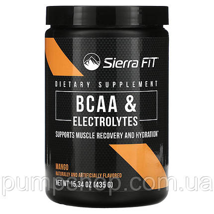 Амінокислоти бцаа Sierra Fit BCAA & Electrolytes 435 г ( смак манго ), фото 1