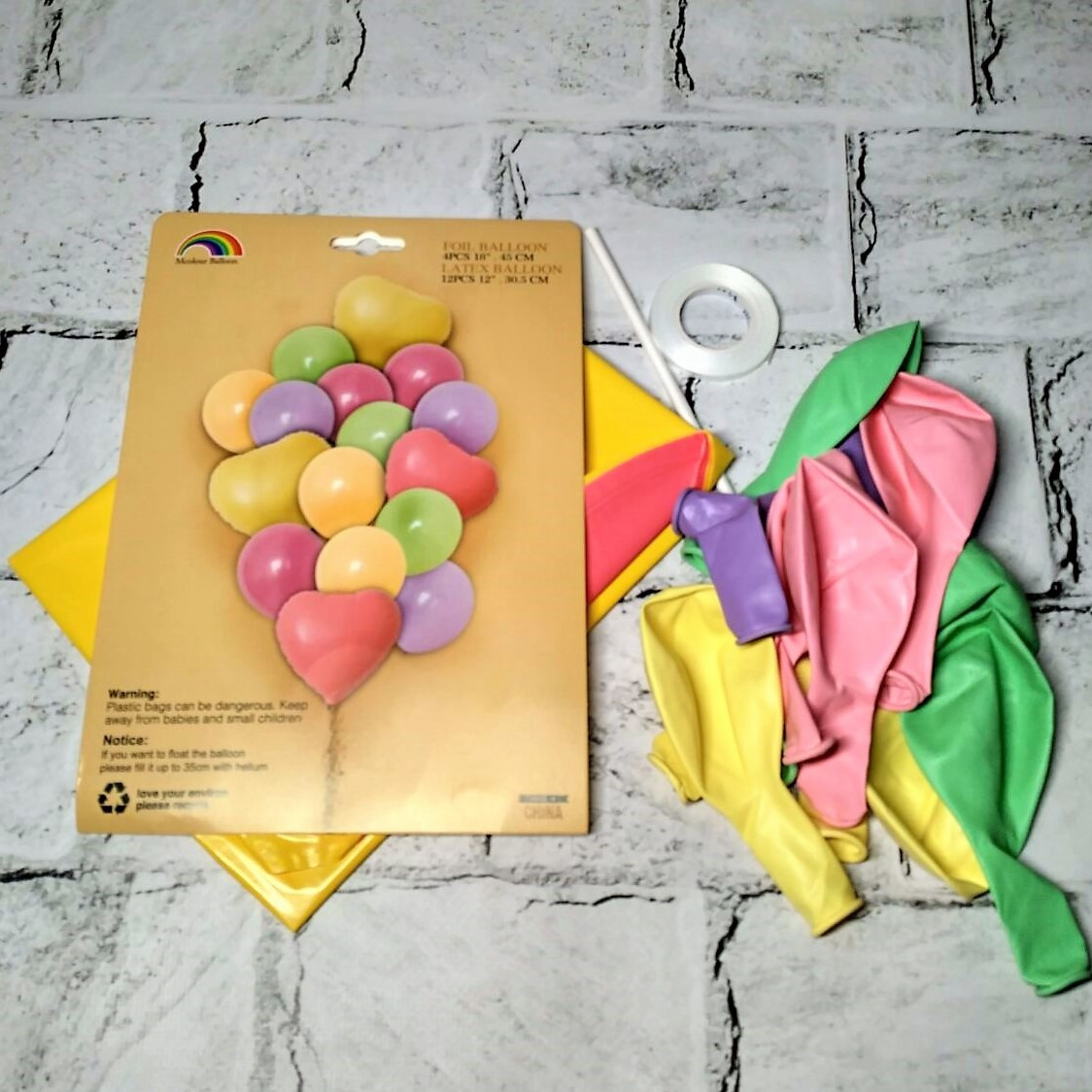 Набір фонтан Повітряні кульки Макарунс, кольорові, 16 шт