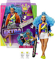 Лялька Барбі Екстра Модниця зі скейтбордом Barbie Extra Doll #4 with Skateboard GRN30 Mattel Оригінал