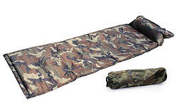 Матрац каремат самонадувний для кемпінгу 185х57х2,5 см із подушкою