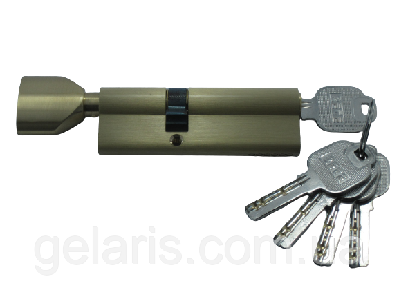 Циліндр дверний ZETE 35×55 ключ-тумблер Золото