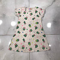 Модное летнее лёгкое платье в стиле кантри с кактусами размер 3-7 лет