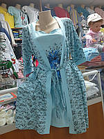 Женский комплект Халат с рубашкой хлопок размеры 52 54 56