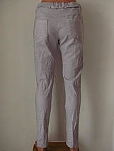 Жіночі літні штани з лампасами з тонкого стрейч джинса завужені з кишенями, фото 3
