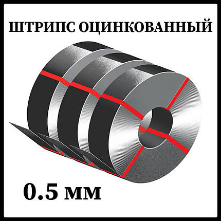 Шттрипс-стрічка оцинкований 250 мм 0.5 мм ZN-140 Модуль Україна., фото 2