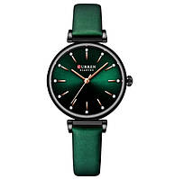 Красивые женские кварцевые часы зеленые