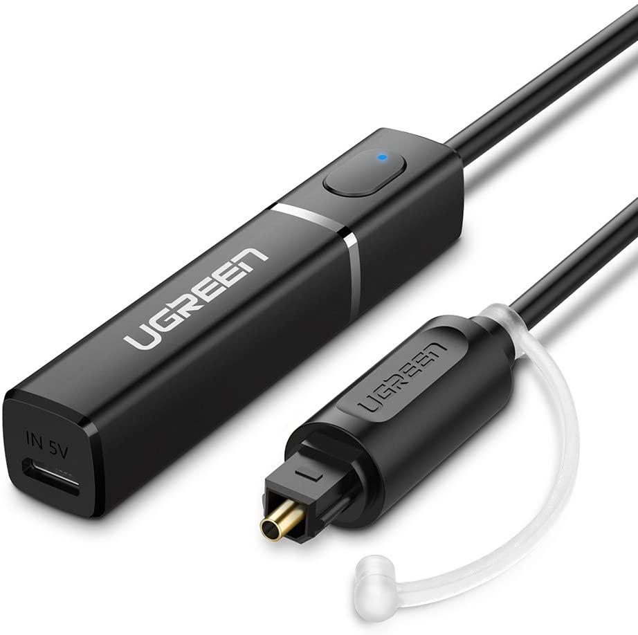 Передавач UGREEN Bluetooth 5.0 Бездротовий аудиоадаптер aptX Low Latency USB оптичний Toslink