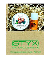 Подарунковий набір STYX "Святковий": Крем для тіла "Ши" 50 мл + Гель для душу "Мандарин" 30 мл