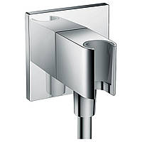 Угловое крепление для душа с держателем HANSGROHE FIXFIT Porter Square 26486000 силумин хром 111864