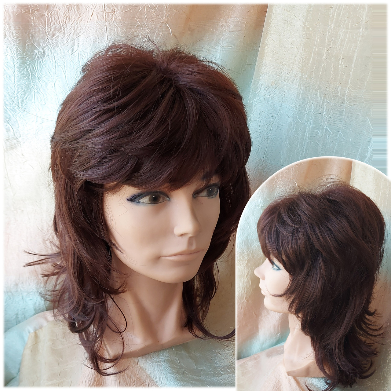 Перука каскад подовжений з канекалона каштановий Е3460-33, фото 1