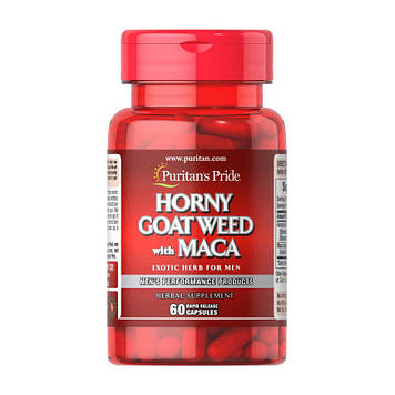 Екстракт горянки з макой Пуританс Прайд / Puritan's Pride Horny Goat Weed with Maca (60 caps)