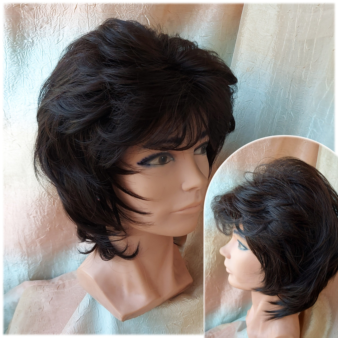 Перука каскад пишний з термоволокна шоколадний CXD748-4, фото 1