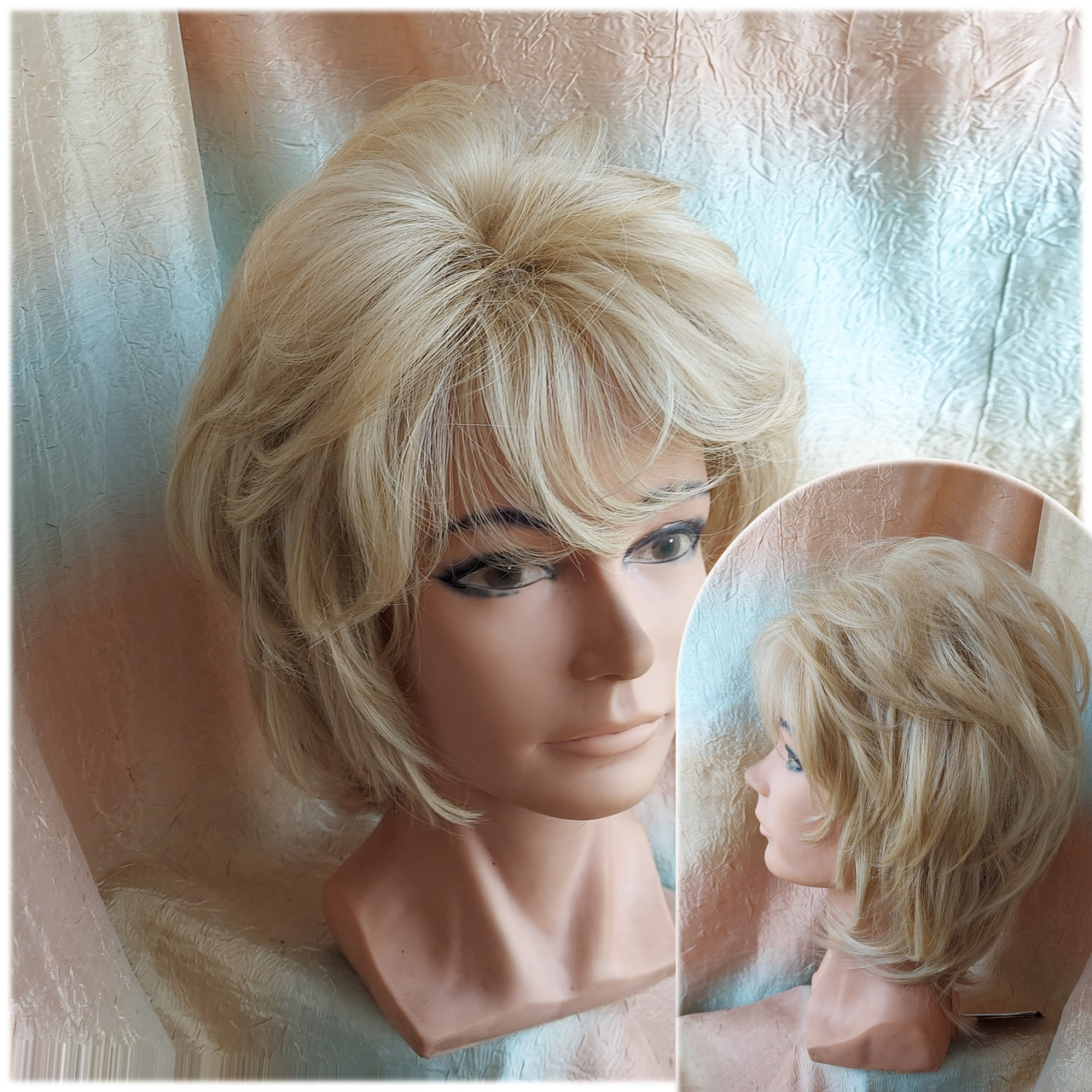 Перука каскад пишний з термоволокна пшеничний блонд CXD748-24BT613, фото 1