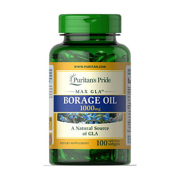 Масло огірочника Пуританс Прайд / Puritan's Pride Max CLA Borage Oil 1000 mg (100 softgels)