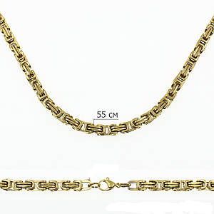 Мужская цепочка Steel Rage от Stainless Steel из медицинской стали длина 55 см. ширина 6 мм. покрытия gold 24К