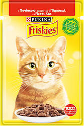 Вологий корм Friskies (для котів шматочки в підливі з печінкою) 85г.