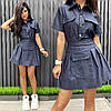 Крутий джинсовий костюм спідниця та кофта з кишенями, фото 6