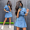 Крутий джинсовий костюм спідниця та кофта з кишенями, фото 9