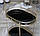 Сервірувальний золотий столик на колесах з металу з чорною скляною стільницею Гранд Презент 50158A, фото 2