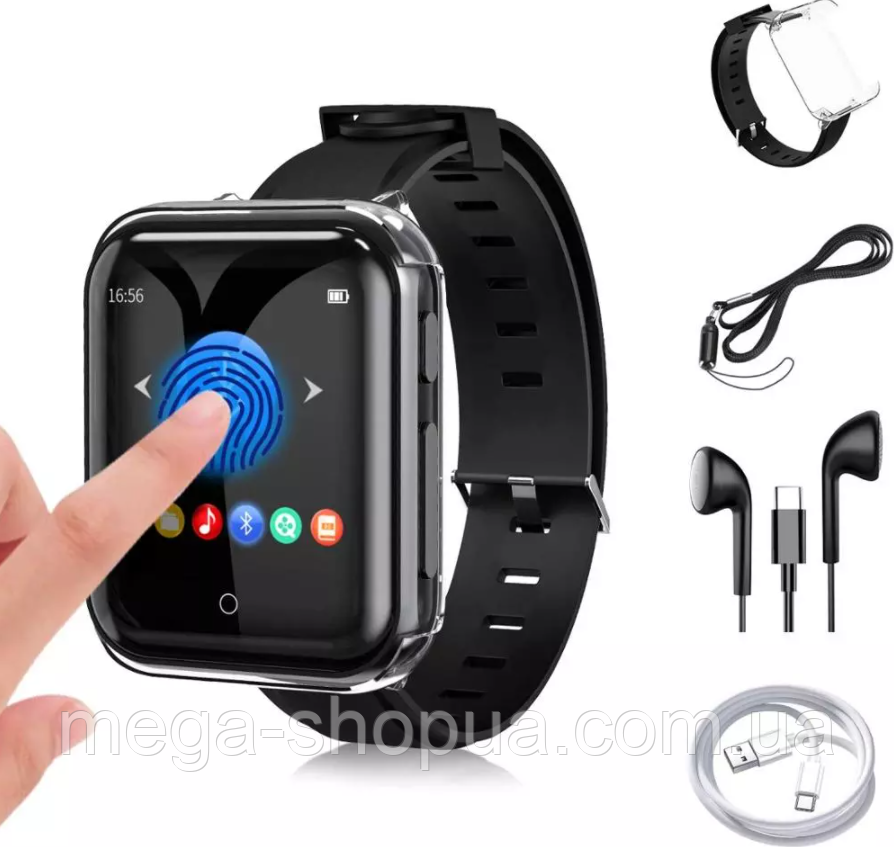 MP3 / MP4 Плеер Часы 16GB Bluetooth + Type-C Наушники. Мп3 Плеер с ...
