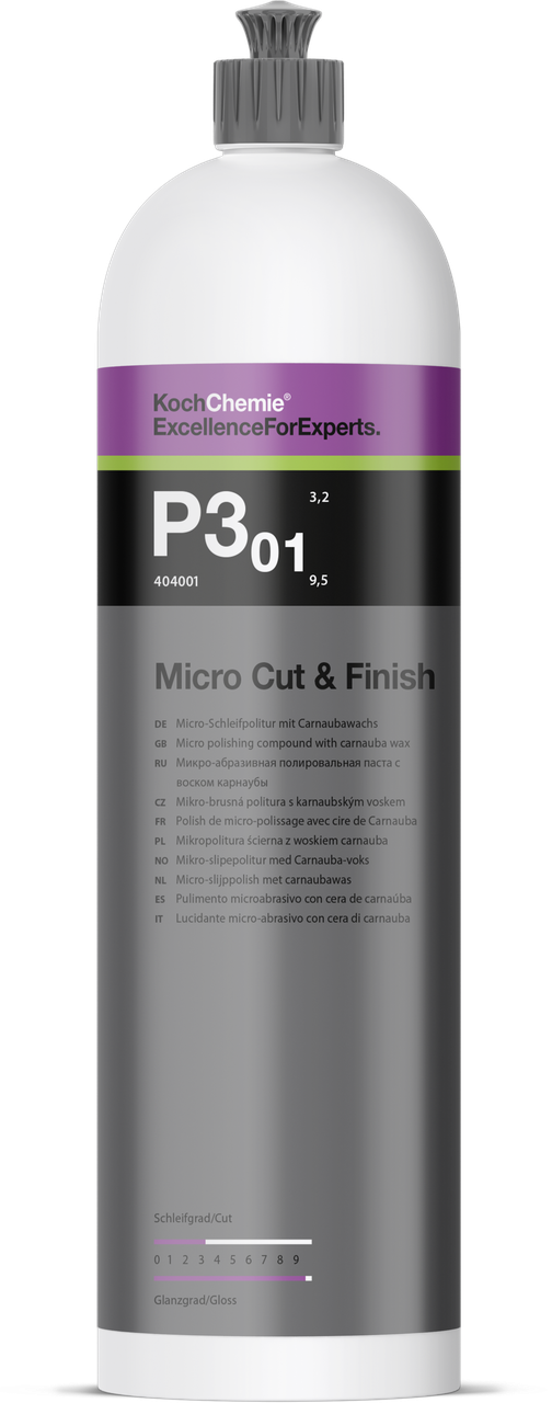 Антиголограмна полірувальна паста з карнаубним воском Koch Chemie Micro Cut & Finish P3.01, 1 л, фото 1