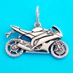 Срібний кулон Мотоцикл