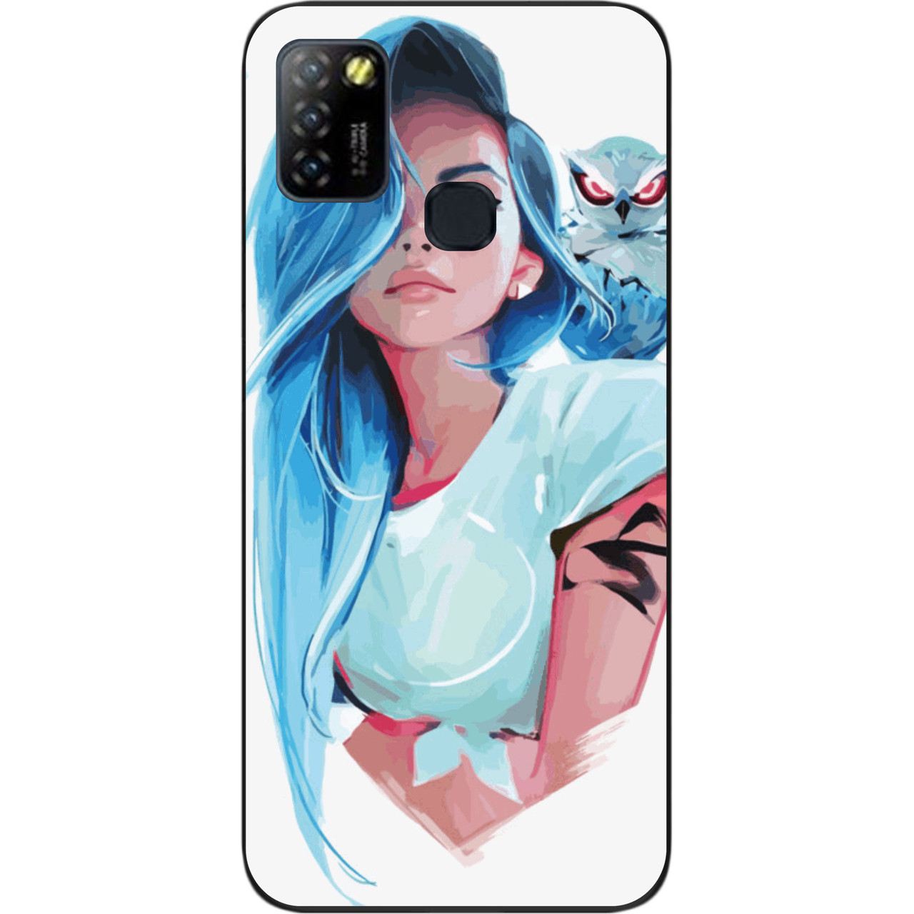 Силіконовий чохол для Infinix Hot 10 Lite з картинкою Дівчина з совою