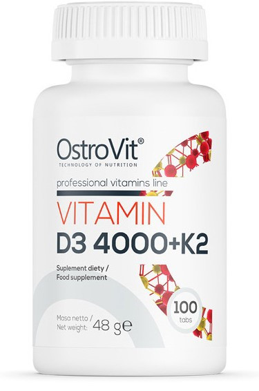 Вітамін Д3 К2 OstroVit Vitamin D3 4000 + K2 100 tabs