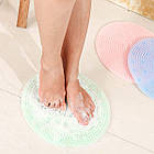 Антиковзаючий круглий килимок для ванної на липучках. Щітка-килимок для ванної, фото 3