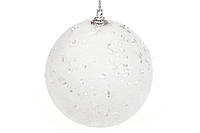 Белые шары из пенопласта 8 см с пайетками