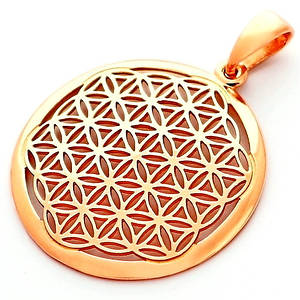 Золота Квітка Життя амулет - підвіска з золота 585 проби (⌀28 мм, 5 г)