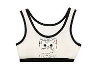 Топ дитячий з широкими бретелями і котиком 8-9 років, 134-140см, Донелла