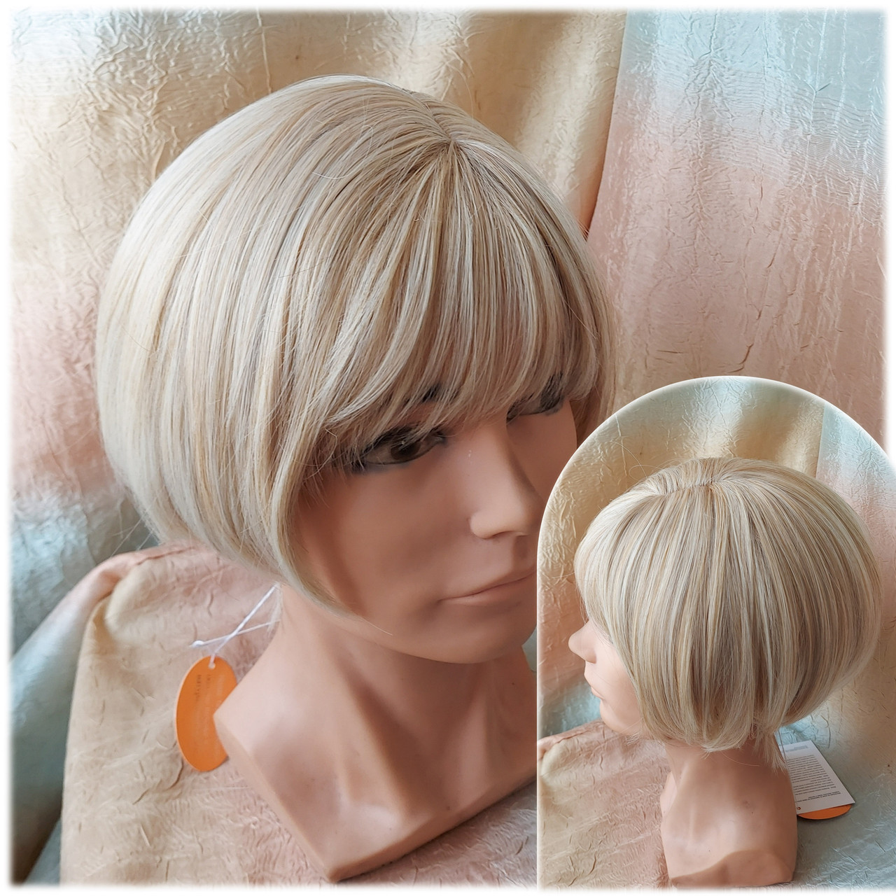 Перука боб-каре з проділом термоволос пшеничний блонд JESSY-24ВТ613, фото 1