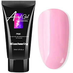 Рожевий Полигель 30 мл для Нарощування Нігтів Misscheering, Зміцнення Нігтів, Акригелиь, Нігті