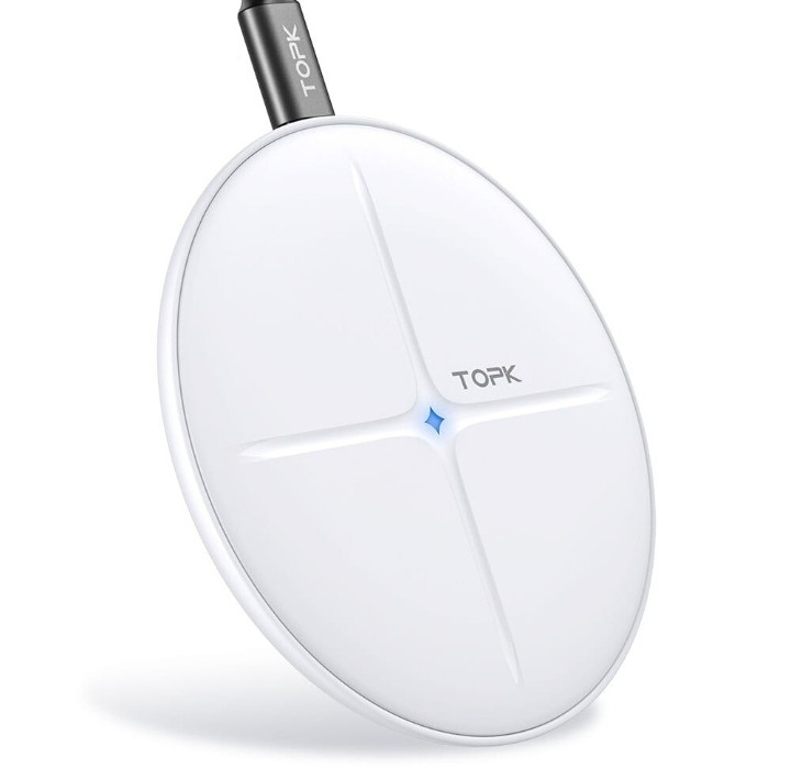 Оригінальний безпровідний зарядний пристрій Type c TOPK Білий