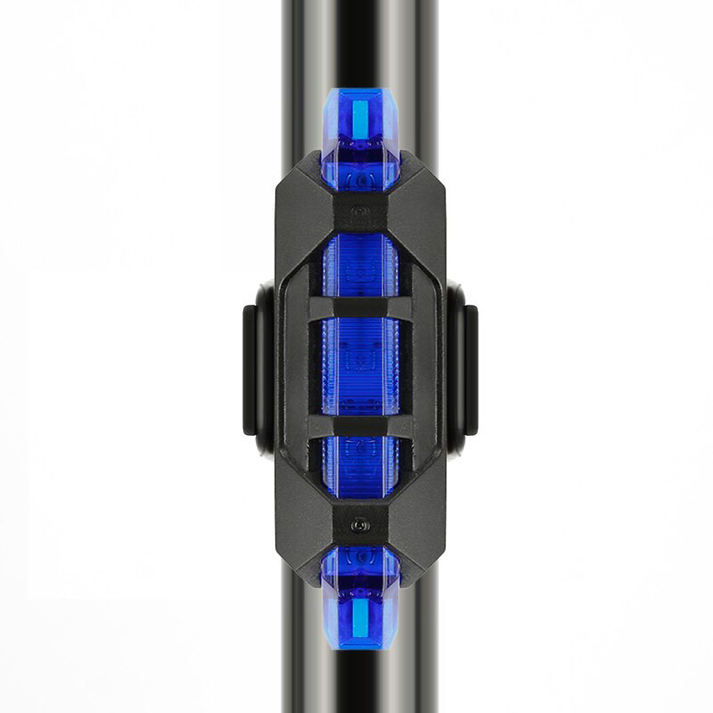 Ліхтар велосипедний універсальний BS-216/DC-918, акумуляторний Li-ion, micro USB, задній стоп габарит мигалка Синій