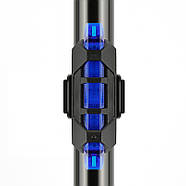 Ліхтар велосипедний універсальний BS-216/DC-918 синій, акумуляторний, micro USB, задній стоп габарит мигалка, фото 2