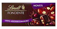 Шоколад черный с фундуком, миндалем, изюмом Lindt fondente uvetta nocciole mandorle 100г Швейцария