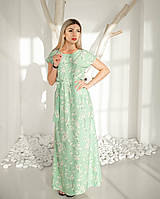 Красивое длинное платье "364" салат Размеры 44-46,48-50.