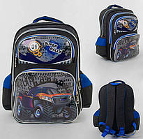 Рюкзак шкільний для хлопчика Машина, 1 відділення, 3 кишені, м'яка спинка