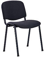 Простий офісний штабельований стілець ISO Ізо чорний тканина А-02 для відвідувачів офісу, семінарів ТМ AMF