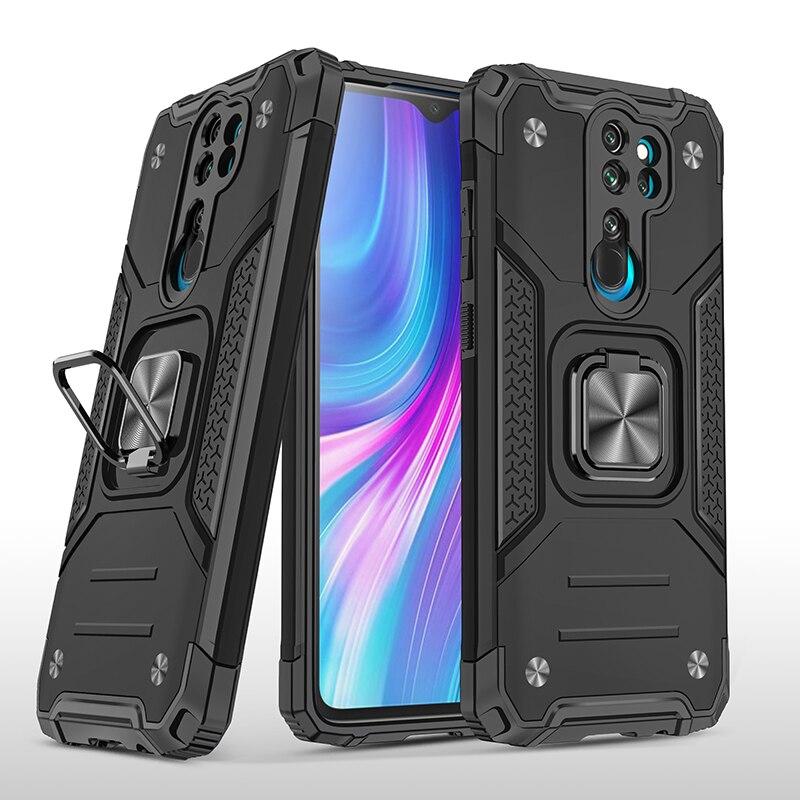 Протиударний чохол із підставкою для Xiaomi Redmi Note 8 Pro чорний захисний бампер