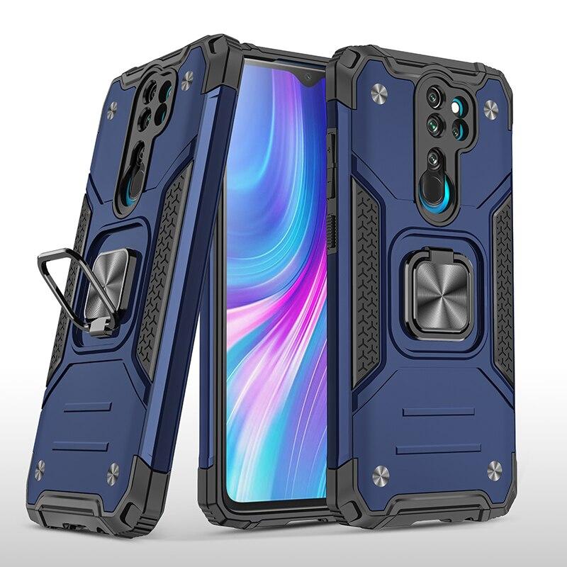 Протиударний чохол із підставкою для Xiaomi Redmi Note 8 Pro синій захисний бампер