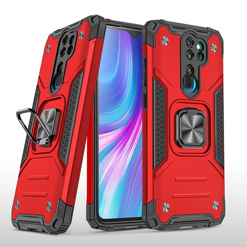Протиударний чохол із підставкою для Xiaomi Redmi Note 8 Pro червоний захисний бампер