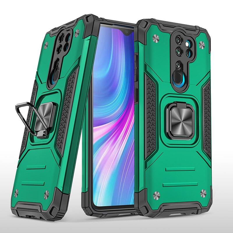 Протиударний чохол із підставкою для Xiaomi Redmi Note 8 Pro зелений захисний бампер